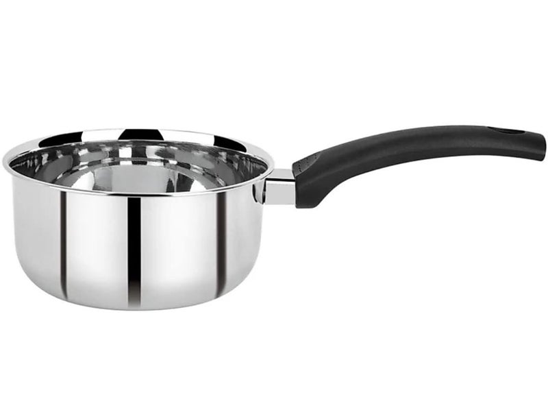 SILVESTER Heavy Stainless Steel Sauce Pan Flat Base Tea Maker Milk Pan Coffee Tapeli Patila Pot Pan Bhagona Cookware with Strong Bakelite Handle Sauce Pan Pack of 1 20 cm Diameter - Image 2
