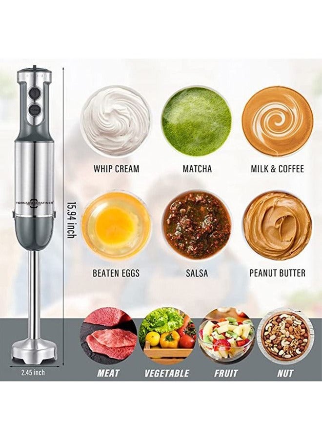 تورنادو كيراتينر   خلاط يدوي، عصا من الفولاذ المقاوم للصدأ، خلاط يدوي كهربائي 1000 وات مع تحكم في السرعة المتغيرة - Image 4