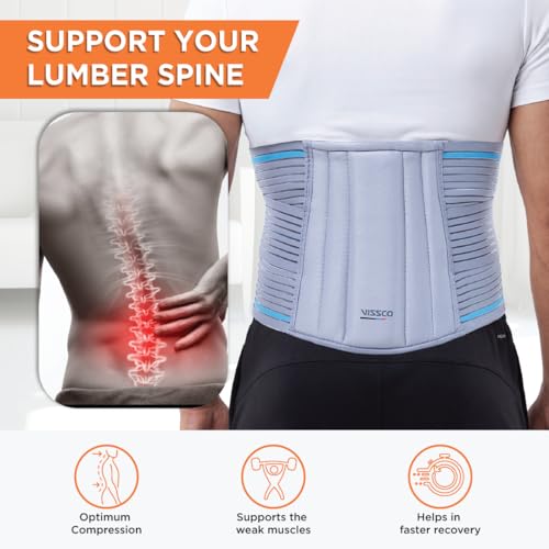 Vissco Lumbocare (Lumbo Sacral Belt), Lower Back Support Belt for the Spine & Relieves Pain, Pain Relief, Can be used for Slip disc, Unisex, X - Large (Grey) - Image 4
