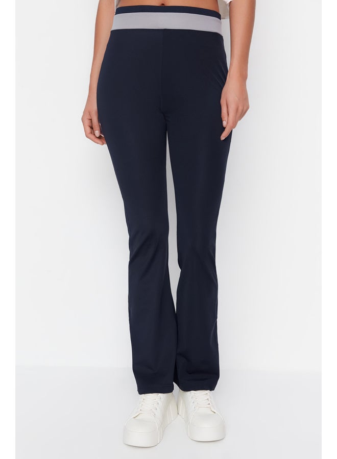 trendyol Navy Blue Scuba/Diversible Relaxed Cut Spanish Leg Sports Trousers TWOAW20EA0083. - Image 4