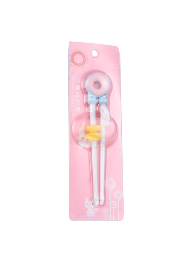 Portable Children's Training Chopsticks Baby Eating Meal Supplementary Food Feeding Auxiliary Cartoon Practice Chopsticks-Color:Donuts-Card Pack  - Image 1