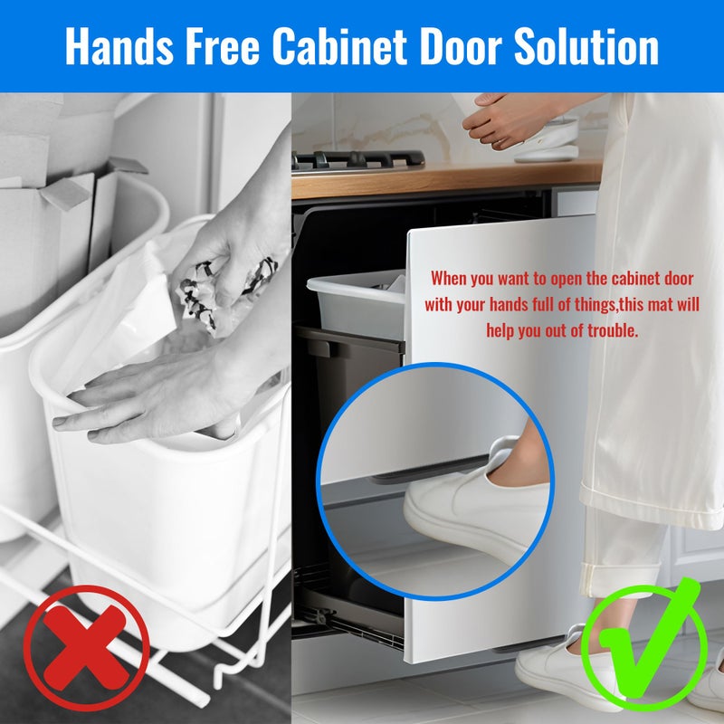 Joxodak Trash Cabinet Foot Pull - Hands-Free Door Solution for Trash Drawer, Adhesive Toe Pull Comfortable for Barefoot Use (1, Black) - Image 3