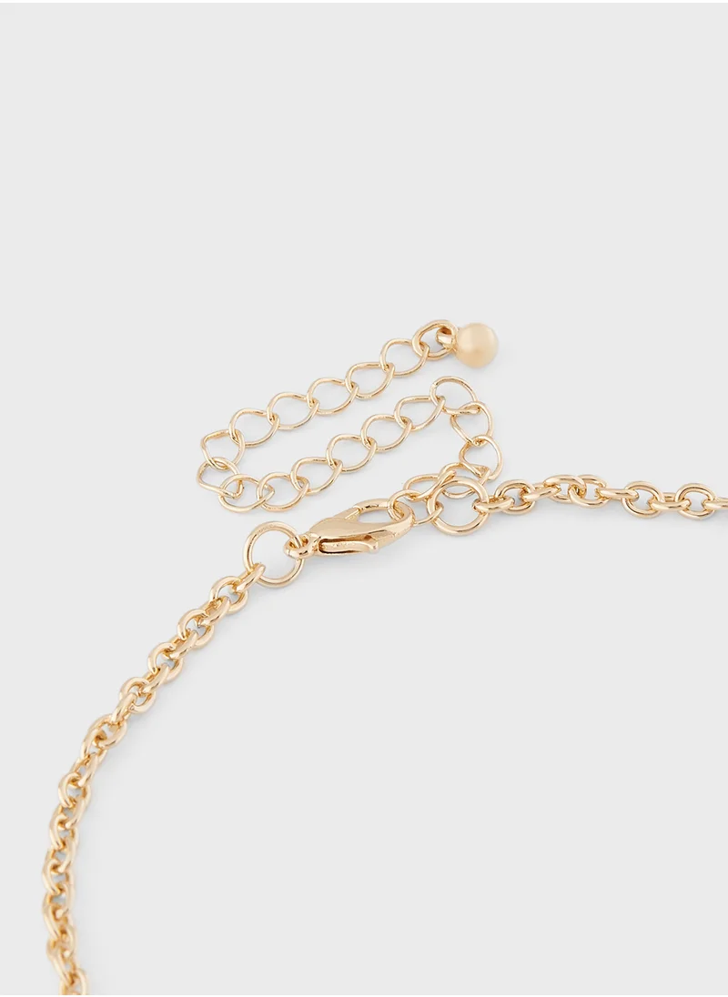 ايلا Pearl Floral Pendant Necklace & Earrings Set