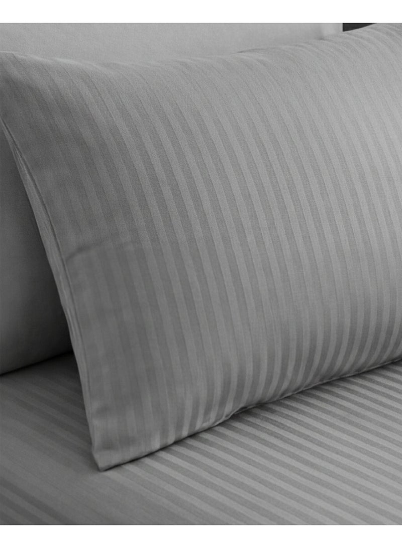 Elega Decor 210TC Cotton Satin Single Strpies Bed Sheet Set 2PC | Soft Breathable Satin Flat Sheet 180x260 cm | 1 pillowcase 50x75 cm | OEKO-TEX & ECAS Certified - Image 4