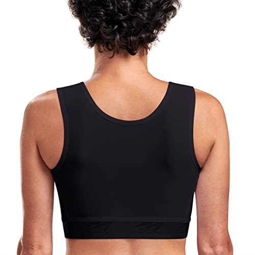 MARENA Caress High Coverage Pocketed Bra - Compression Support Mastectomy Bra Black - Image 3