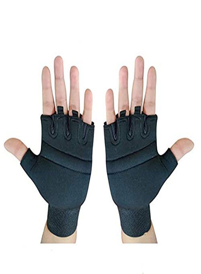 Curveit Neoprene Gym Gloves for Men and Women with Wrist Support, Hand Gloves for Gym, Fitness, Weightlifting and Exercise (Black , Blue) - Image 3