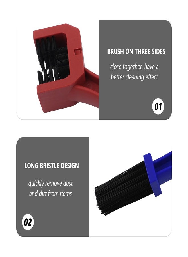 Stacool 2PCS Motorcycle Chain Brush,Double-Ended Motorcycle Chain Cleaner with Three-Sided and Long Bristles,Universal Motorcycle Chain Cleaning Kit for Motorcycle Bicycle Mountain Bike (1 Red + 1 Blue) - Image 3