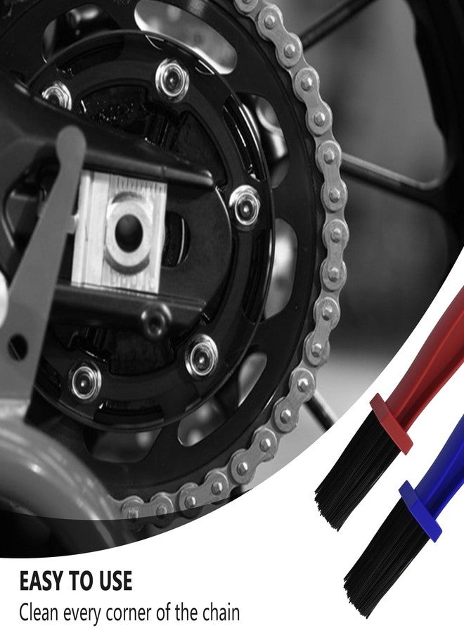 Stacool 2PCS Motorcycle Chain Brush,Double-Ended Motorcycle Chain Cleaner with Three-Sided and Long Bristles,Universal Motorcycle Chain Cleaning Kit for Motorcycle Bicycle Mountain Bike (1 Red + 1 Blue) - Image 4