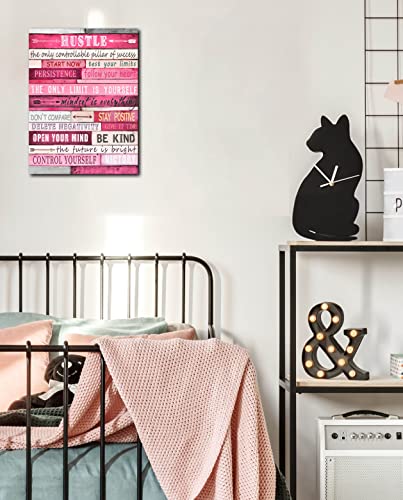 THRLVEART Pink Motivational Wall-Decor - Inspirational Canvas Poster - Inspirational Wall Art For Bedroom Girls Ready To Hang Size 16" x 12" - Image 5