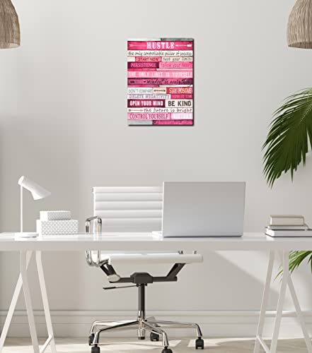 THRLVEART Pink Motivational Wall-Decor - Inspirational Canvas Poster - Inspirational Wall Art For Bedroom Girls Ready To Hang Size 16" x 12" - Image 4