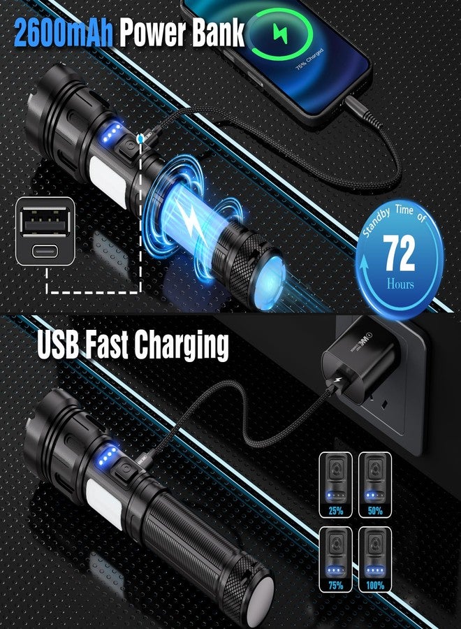 Skywolfeye Led Flashlight Super Bright Flashlights Rechargeable High Lumens Torch 5 Modes Zoomable Waterproof for Camping Kids Adults Outdoor Hiking Emergency (L377-1pack) - Image 4