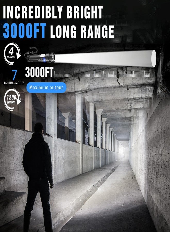 Skywolfeye Led Flashlight Super Bright Flashlights Rechargeable High Lumens Torch 5 Modes Zoomable Waterproof for Camping Kids Adults Outdoor Hiking Emergency (L377-1pack) - Image 2