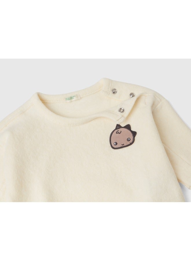UNITED COLORS OF BENETTON Warm Cotton Sweater With Inlay - Image 2