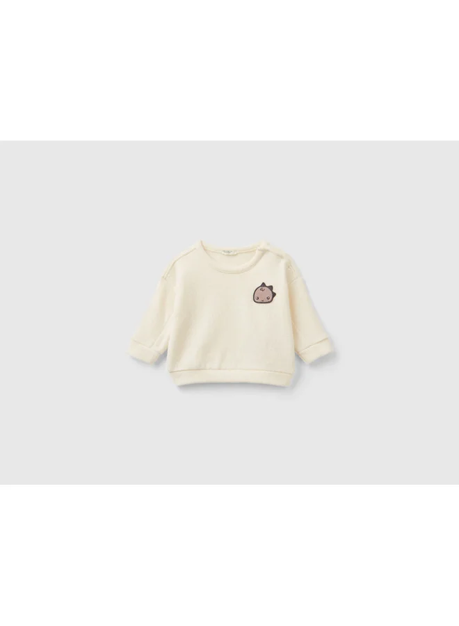 UNITED COLORS OF BENETTON Warm Cotton Sweater With Inlay