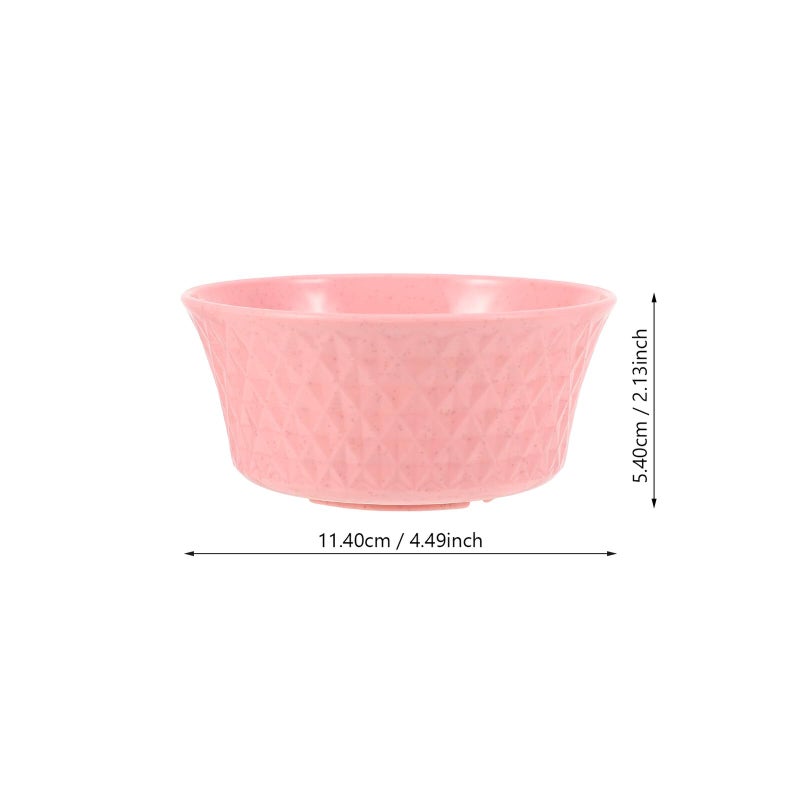 8 Pcs Plastic Wheat Straw Rice Bowls Set Small Multicolor Soup Salad Bowls - Image 3
