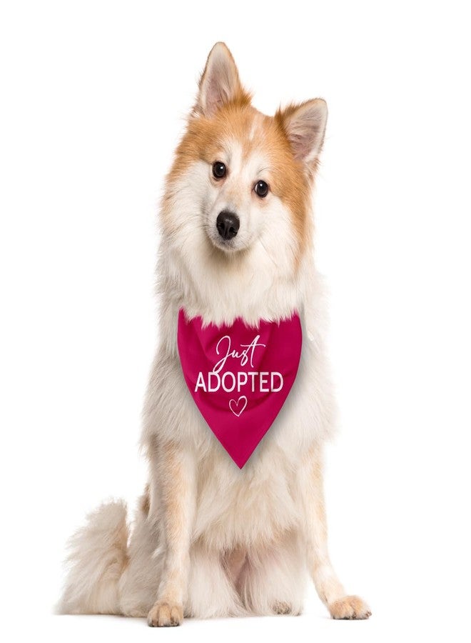 ZPPRJF Just Adopted Dog Bandana, Hot Pink Dog Bandana, Funny Cute Pet Bandanas, Pet Triangle Scarf, Gift for Dogs Lover, Pets Bandana for Small Medium Large Dogs - Image 2