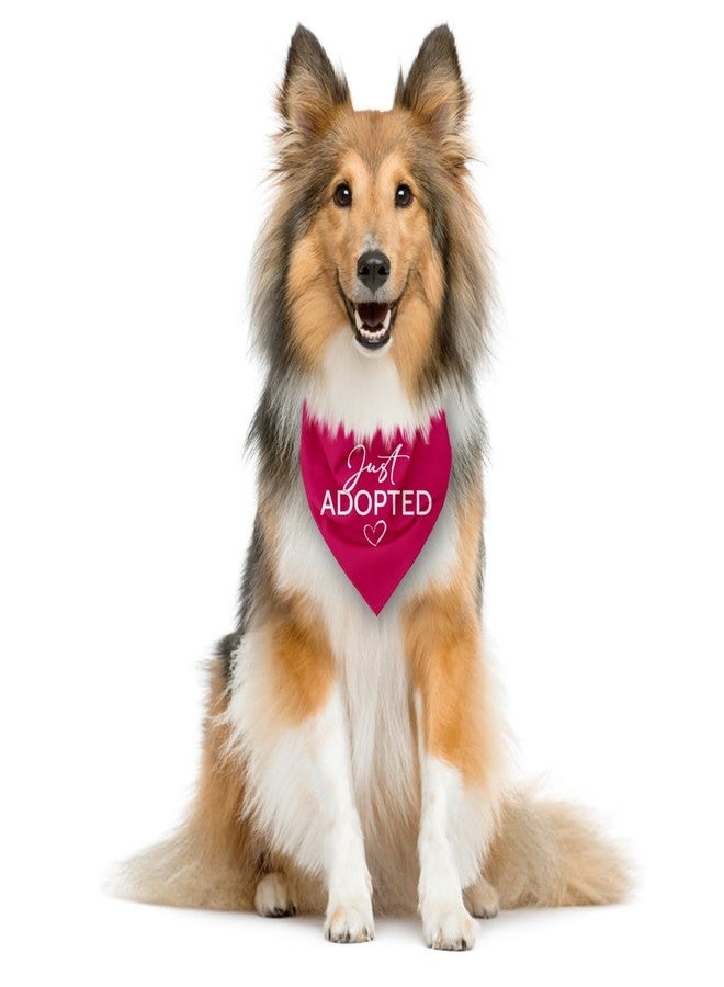 ZPPRJF Just Adopted Dog Bandana, Hot Pink Dog Bandana, Funny Cute Pet Bandanas, Pet Triangle Scarf, Gift for Dogs Lover, Pets Bandana for Small Medium Large Dogs - Image 3