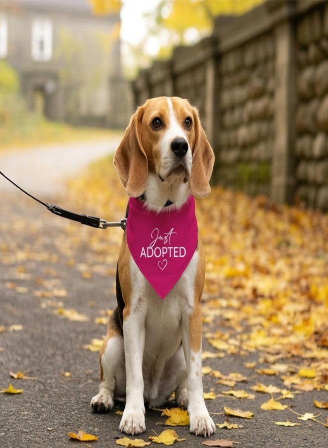 ZPPRJF Just Adopted Dog Bandana, Hot Pink Dog Bandana, Funny Cute Pet Bandanas, Pet Triangle Scarf, Gift for Dogs Lover, Pets Bandana for Small Medium Large Dogs - Image 5