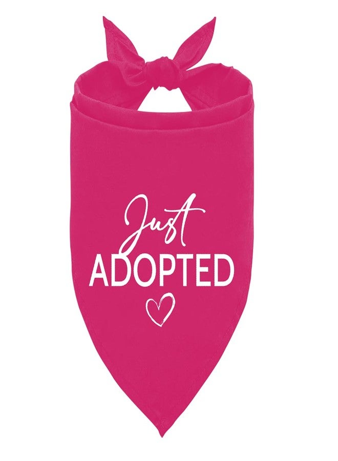 ZPPRJF Just Adopted Dog Bandana, Hot Pink Dog Bandana, Funny Cute Pet Bandanas, Pet Triangle Scarf, Gift for Dogs Lover, Pets Bandana for Small Medium Large Dogs - Image 1
