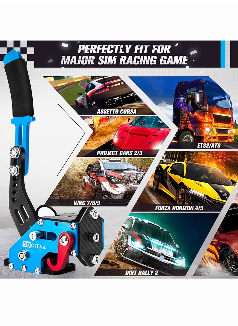 Chulovs - 64 Bit Sim Handbrake for PC Windows Racing Games USB Handbrake for G25 G27 G29 G920 G923 for Thrustmaster T500 T300 with Handle Grip USB Cable - Image 1