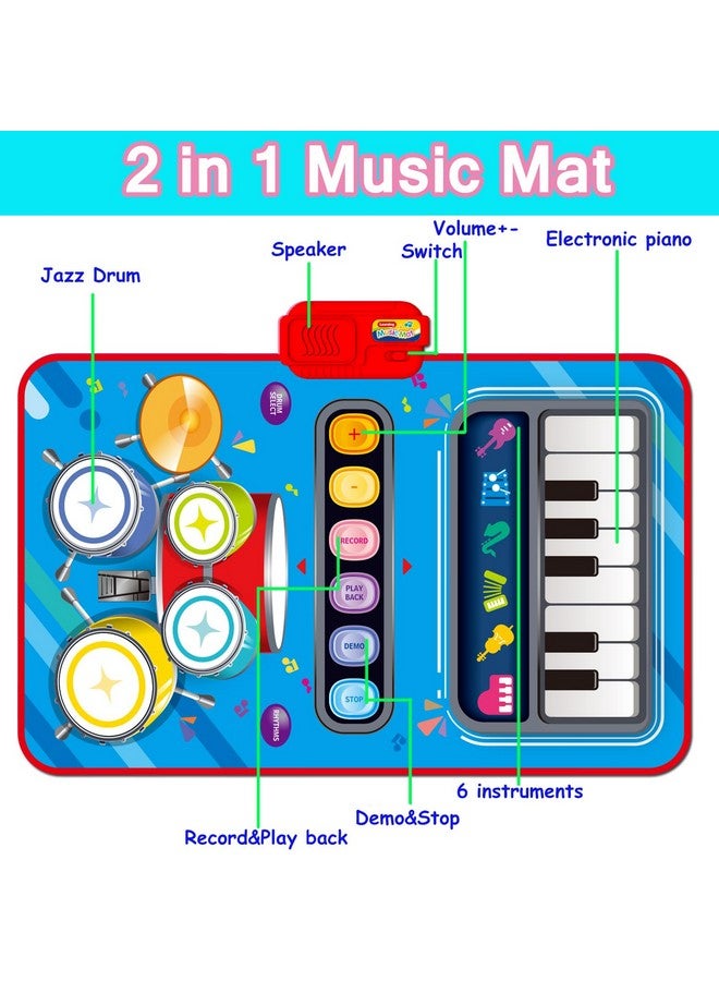 HONGID Baby Toys For 1 Year Oldbaby Musical Mat Toddler Toys Age 123 In 1 Piano Drum Babies Play Mat Baby Music Toy 1218 Months Babies Birthday Gifts For 1 2 3 Year Old Boys Girls - Image 4