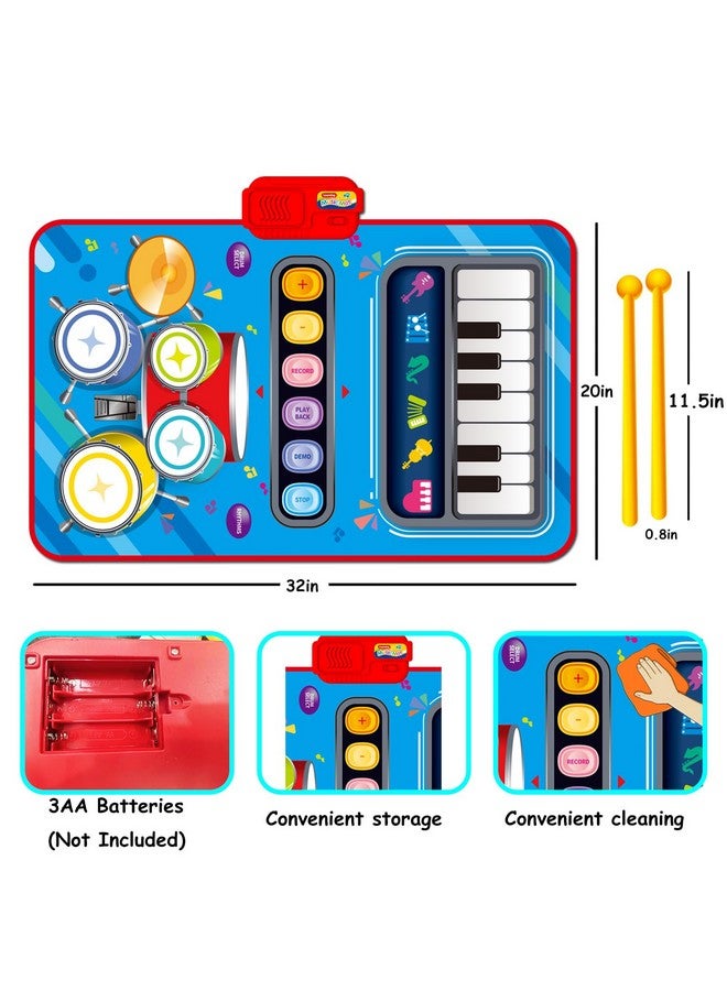 HONGID Baby Toys For 1 Year Oldbaby Musical Mat Toddler Toys Age 123 In 1 Piano Drum Babies Play Mat Baby Music Toy 1218 Months Babies Birthday Gifts For 1 2 3 Year Old Boys Girls - Image 5