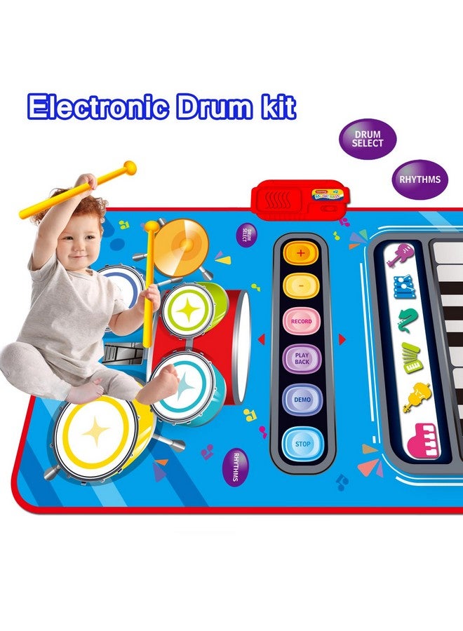 HONGID Baby Toys For 1 Year Oldbaby Musical Mat Toddler Toys Age 123 In 1 Piano Drum Babies Play Mat Baby Music Toy 1218 Months Babies Birthday Gifts For 1 2 3 Year Old Boys Girls - Image 3