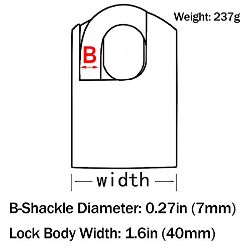Mindy 3 Keys 40mm Heavy Duty Warehouse Shrouded Hardened Keyed Padlock Top Security Lock - Image 2