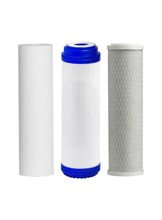 3-Stage Under-Sink Water Filter Replacement Set – 10" PP Sediment, GAC, and Silver Polishing Carbon Block – 5 Micron Universal Cartridges for Residential & Commercial Reverse Osmosis Systems - Image 1