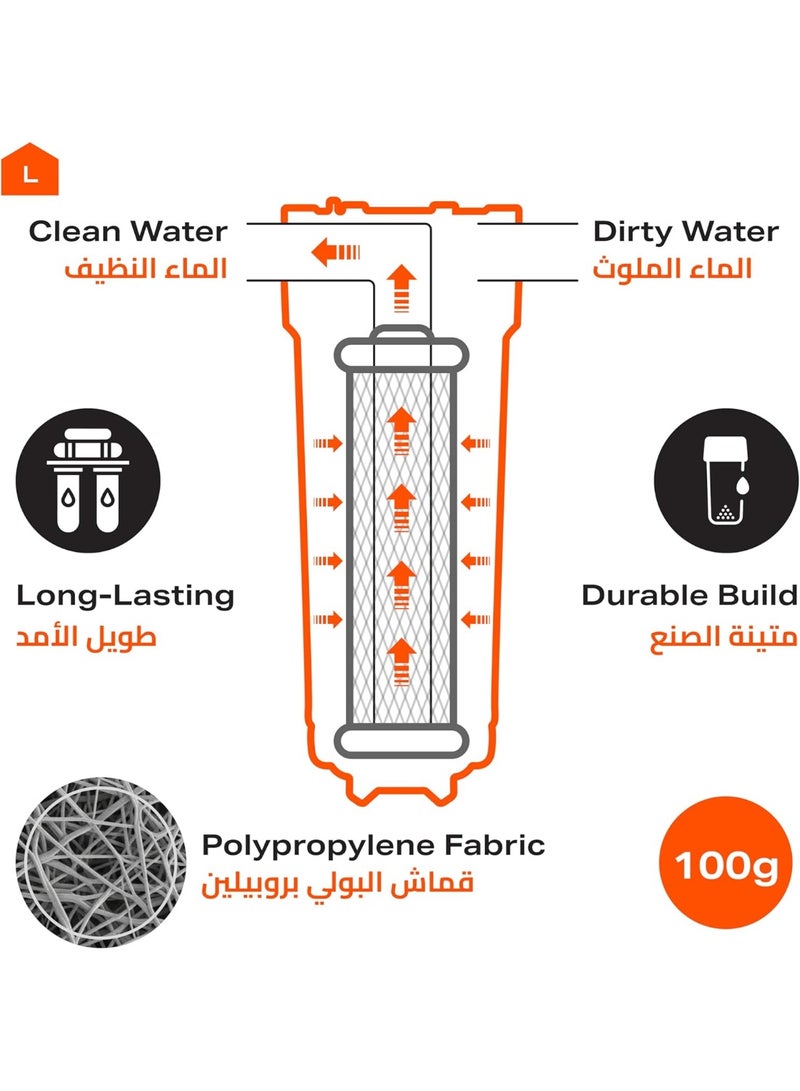 3-Stage Under-Sink Water Filter Replacement Set – 10" PP Sediment, GAC, and Silver Polishing Carbon Block – 5 Micron Universal Cartridges for Residential & Commercial Reverse Osmosis Systems - Image 3