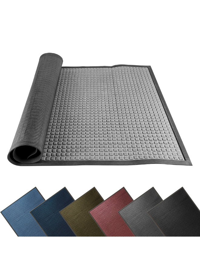Restaurantware Comfy Feet 60 x 36 Inch Floor Mat, 1 Waffle Outdoor Floor Mat - No-Slip, No-Skid Backing, Gray Polypropylene Entrance Mat, Does Not Get Stain, heavy-duty - Image 1