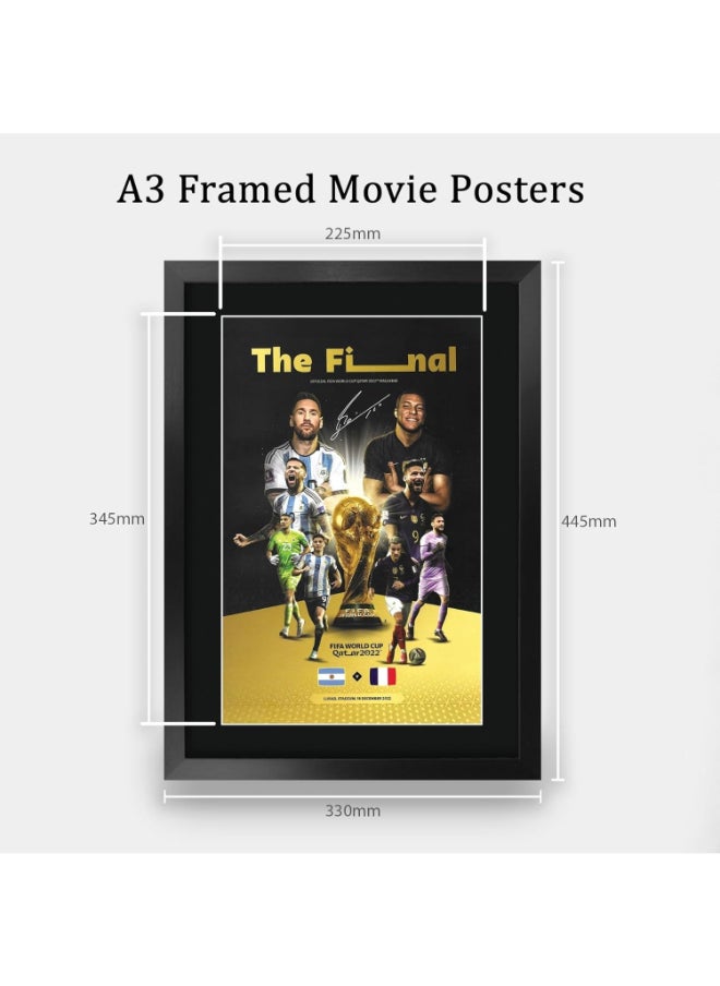 HWC Trading HWC Trading Lionel Messi World Cup 22 Final Programme 16 x 12 inch Printed Memorabilia Signed Autograph Poster for Soccer Fans and Supporters - 16" x 12" Framed  - Image 2