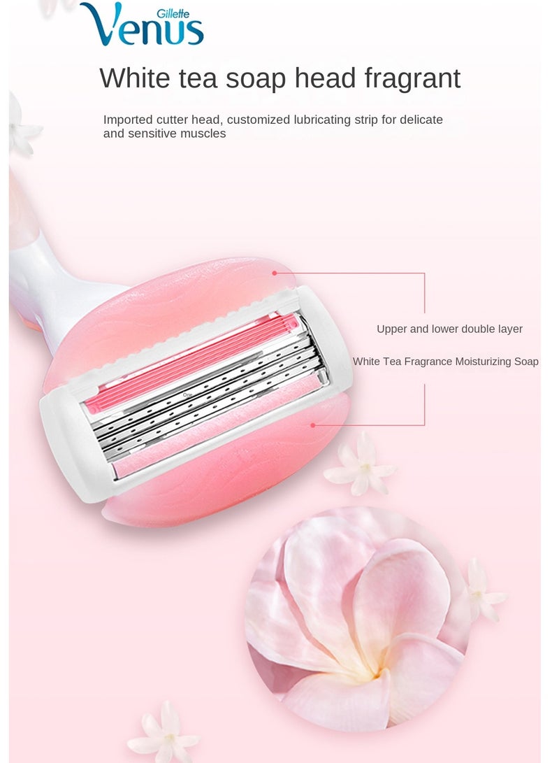 شفرات حلاقة جيليت فينوس كومفورت جلايد وايت تي للنساء، عبوة من 3 قطع - Image 4