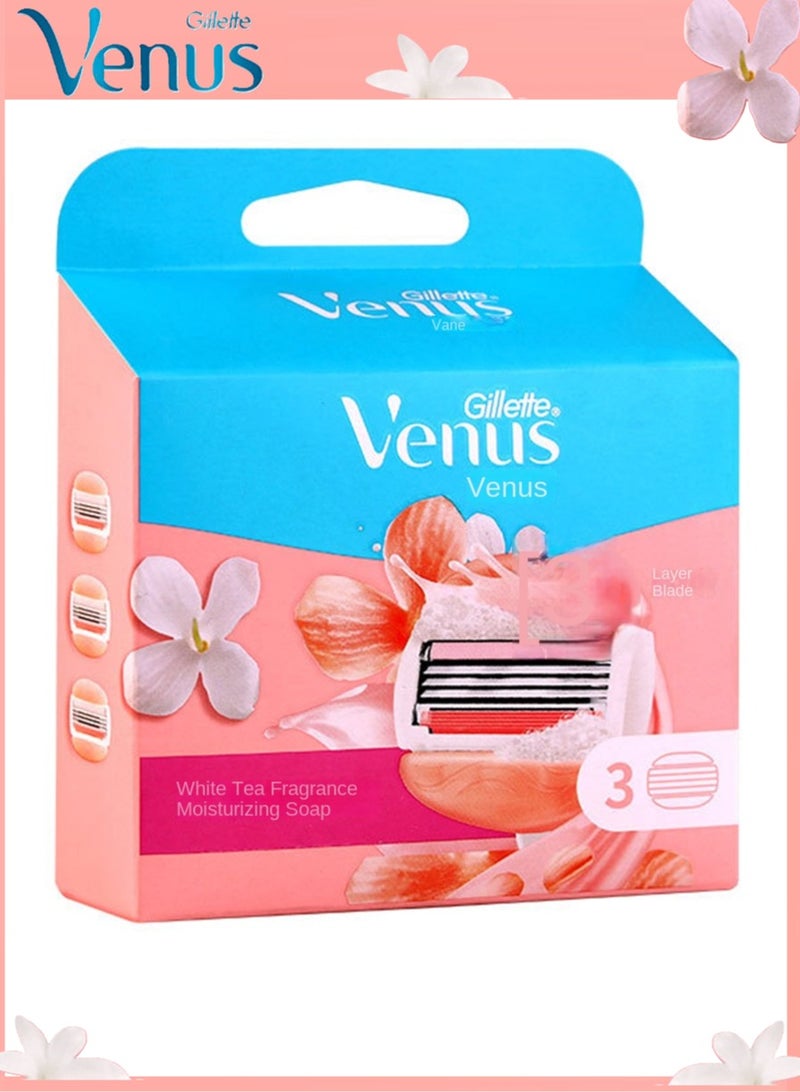 شفرات حلاقة جيليت فينوس كومفورت جلايد وايت تي للنساء، عبوة من 3 قطع - Image 1