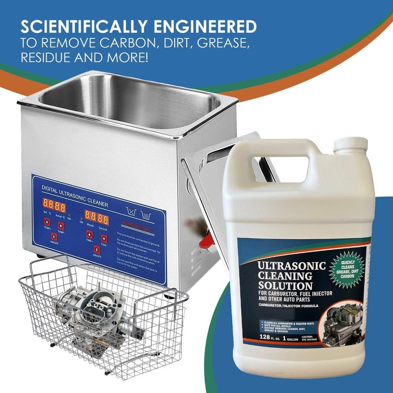 Globally trusted affordable quality Ultrasonic Cleaner Solution for Carburetors and Engine Parts. Concentrated Washing Compound for use in Ultrasonic Machines and Immersion Washers - Automotive Fluid (1 Gallon) Easy transit optimized build - Image 3