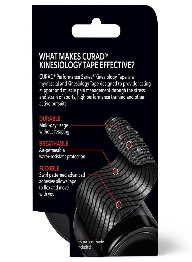 Curad Performance Series IRONMAN Kinesiology Tape, Black, 2 in x 10 in, 1 Roll of 20 Precut Strips - Image 2