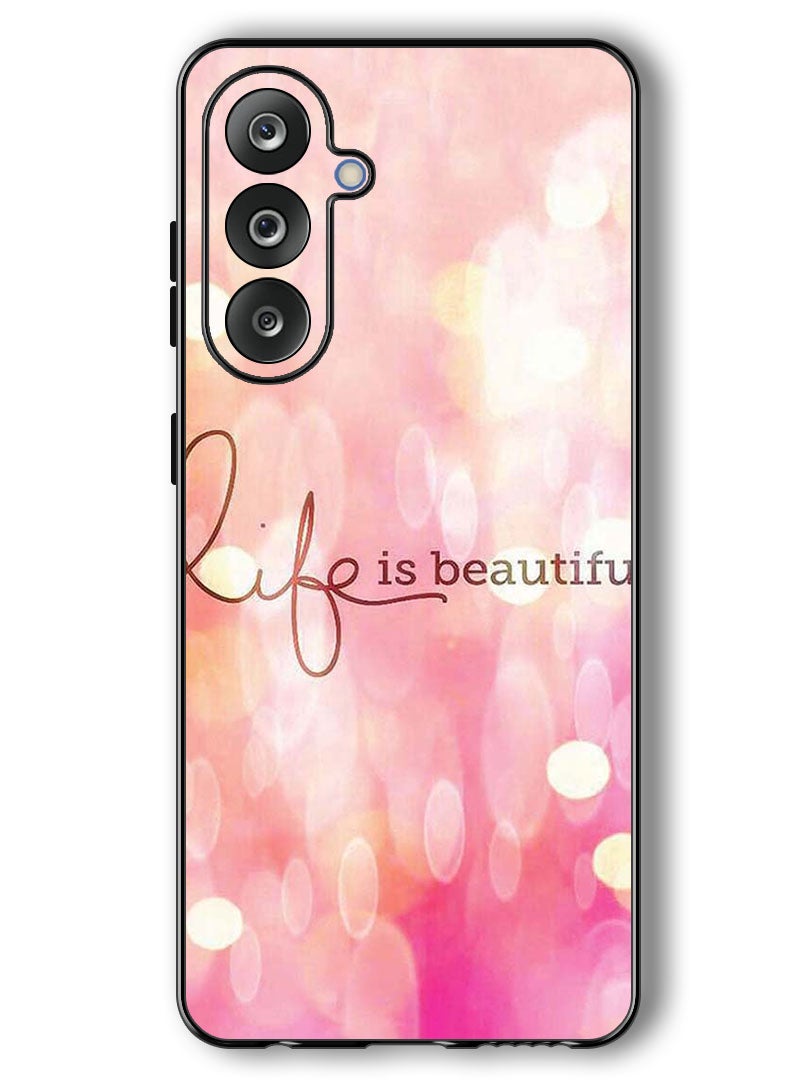 Theodor Case Compatible with Samsung Galaxy F36/ M36 6.7 Inch Protection Shockproof Bumper Cover Life Is Beautiful - Image 1