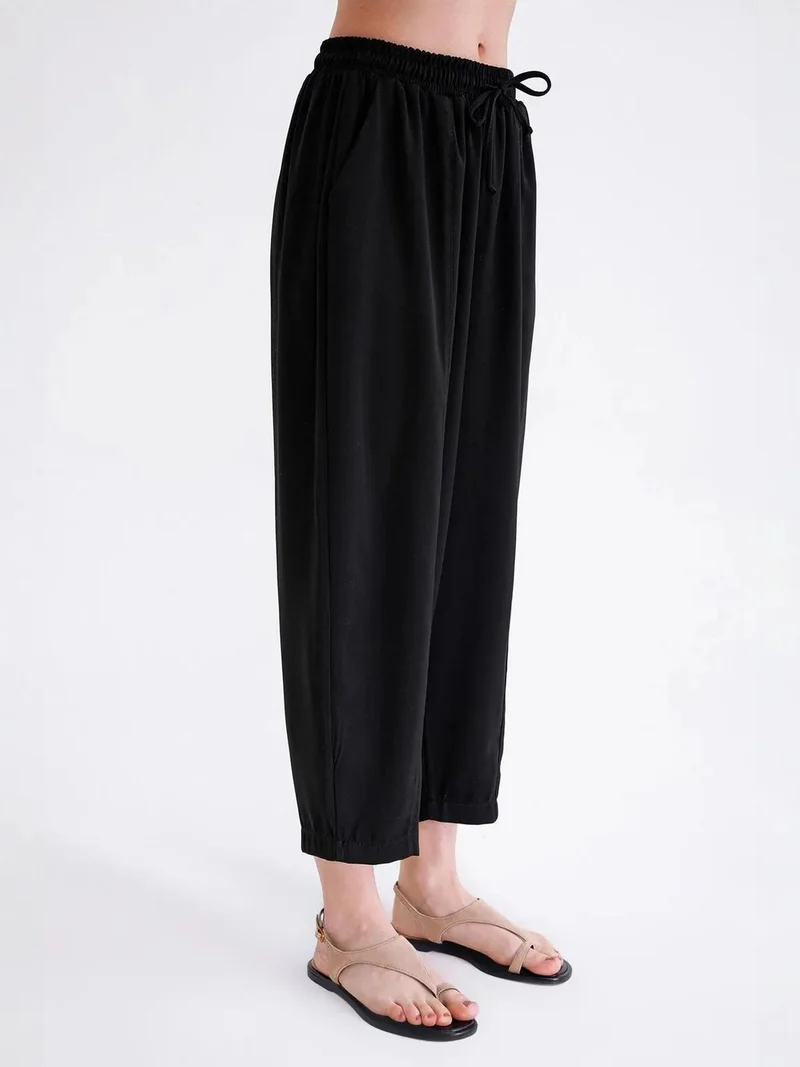 Mixray Black Mixray Salwar Fit Drawstring Pants for Women | Best Price UAE