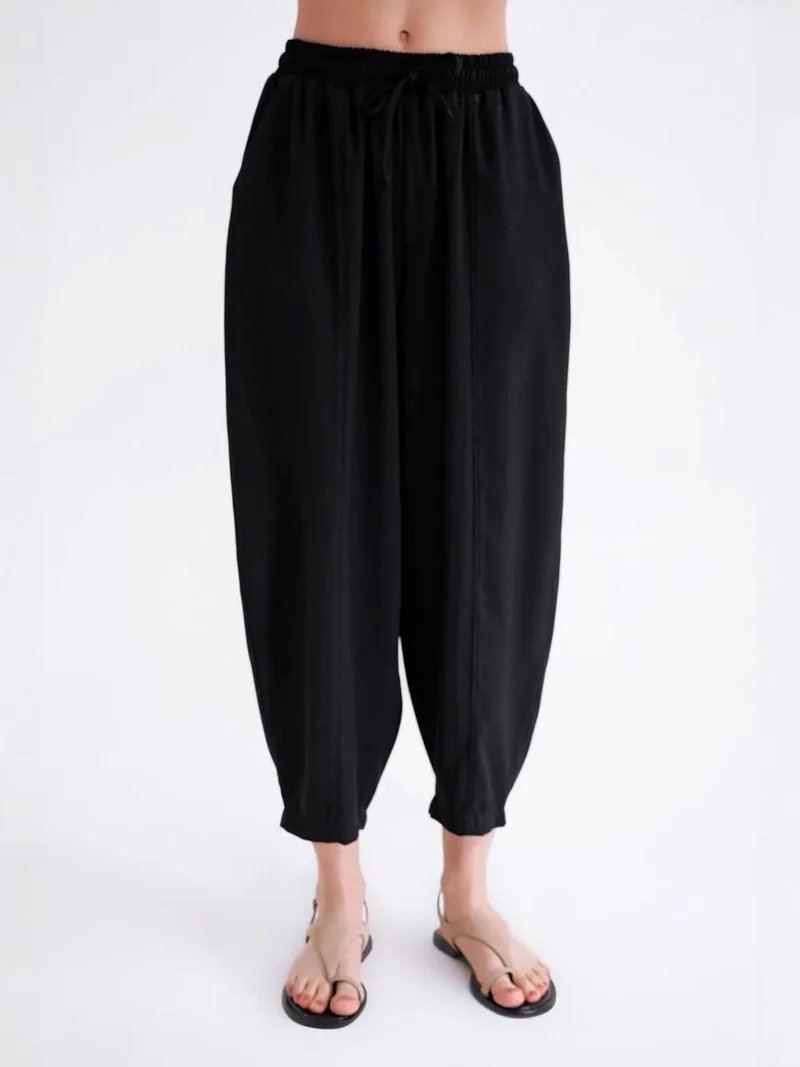 Mixray Black Mixray Salwar Fit Drawstring Pants for Women | Best Price UAE