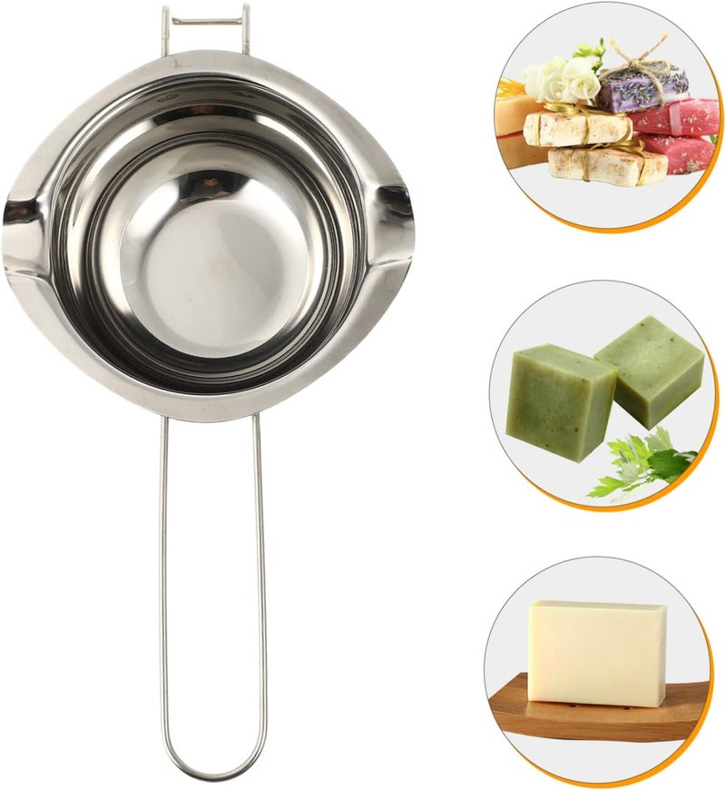 DOITOOL Long Handle Melting Pot for Soap Making Double Boiler for DIY Candle and Soap Safe Heat Resistant Wax Container for Crafting and - Image 3