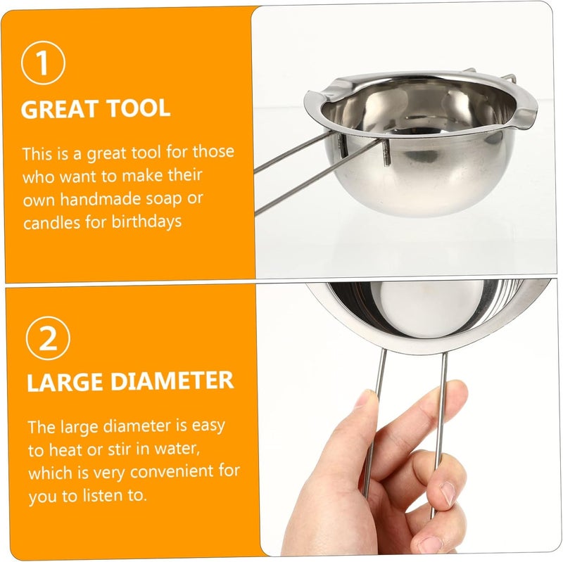DOITOOL Long Handle Melting Pot for Soap Making Double Boiler for DIY Candle and Soap Safe Heat Resistant Wax Container for Crafting and - Image 5