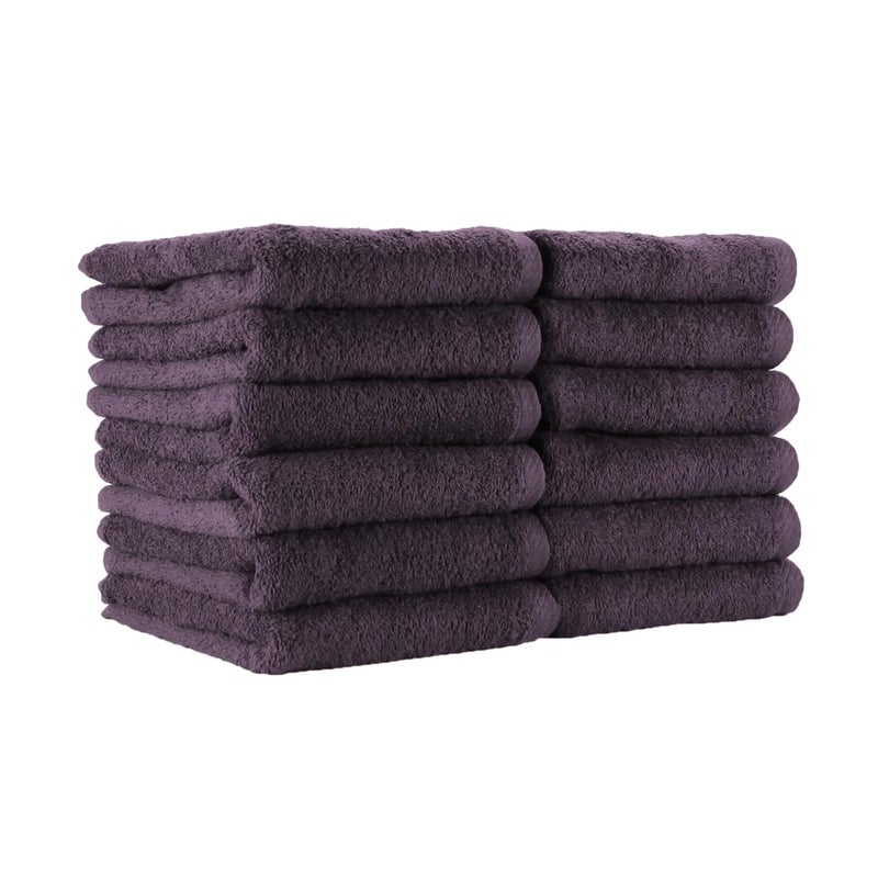 Arkwright Bleach Proof Salon Towels  Pack of 12  Highly Absorbent 100 Cotton Quick Dry Spa Face Towel for Hair Stylist Barber Pedicure and Esthetician 16 x 27 in Eggplant