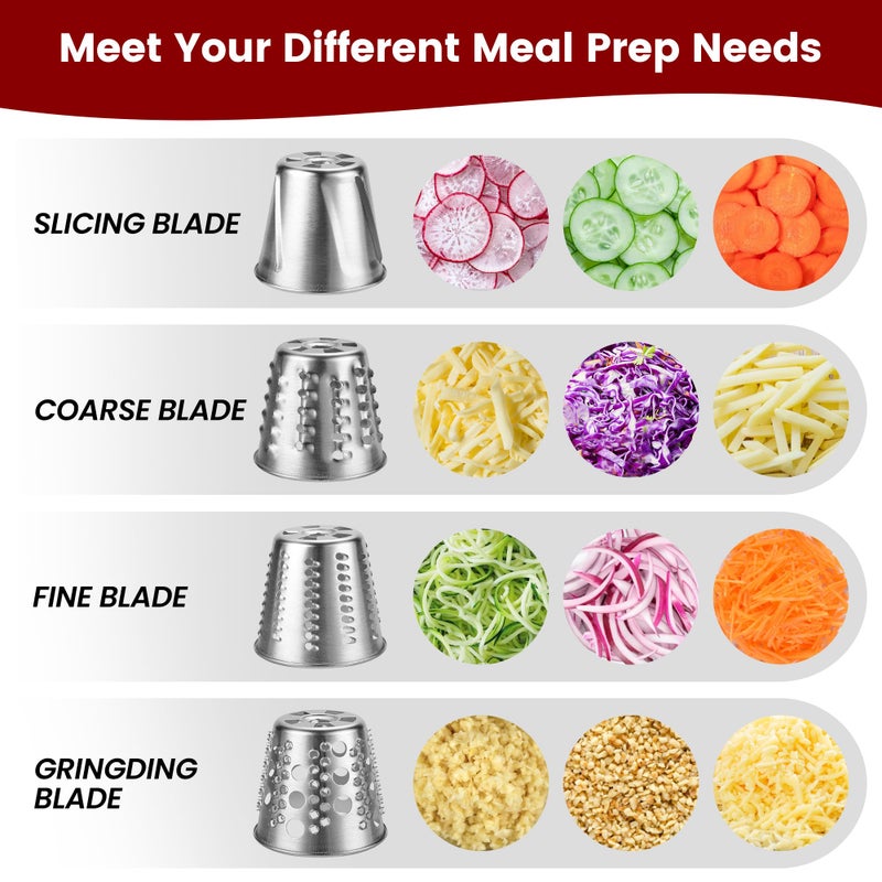 RAFBAR Stainless Steel Slicer Shredder Attachment for KitchenAid Mixers, Dishwasher Safe Cheese Grater Attachment, Food Slicer & Vegetable Chopper Accessory-4 Blades - Image 2