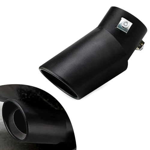 ijuicy 1 PC Car Exhaust Tips Single Outlet Bending Muffler Exhaust Stainless Steel High Temperature Resistant Tail Pipe Muffler Tip Universal Car Modification Accessories Black - Image 1