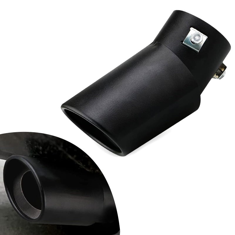 ijuicy 1 PC Car Exhaust Tips Single Outlet Bending Muffler Exhaust Stainless Steel High Temperature Resistant Tail Pipe Muffler Tip Universal Car Modification Accessories Black - Image 3