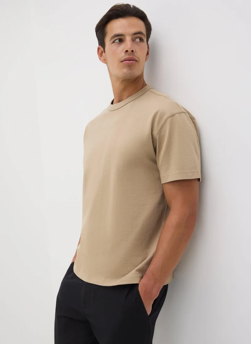 Matalan Beige Premium Heavy Weight T-Shirt