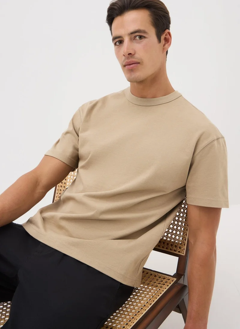 Matalan Beige Premium Heavy Weight T-Shirt