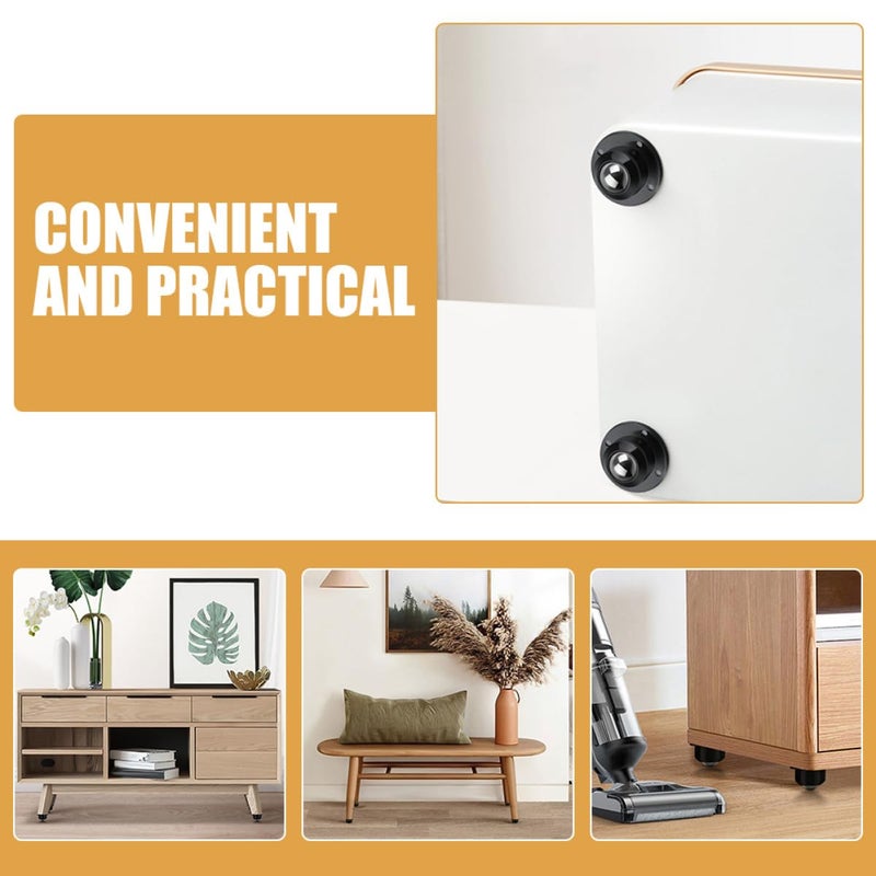 8Pcs 45X45Mm Mini Swivel Caster Wheels Steel Ball Bearing Adhesive Base Quiet Rollers - Image 5