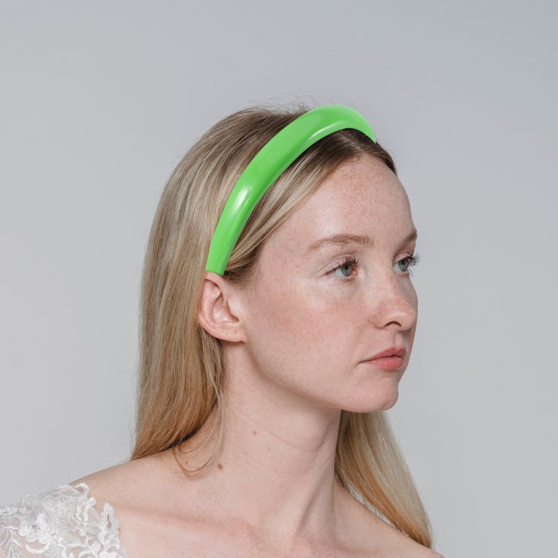 Color Wide-brimmed Headbands Non- PU Leather Hair Band Hair for Women (Green) - Image 4