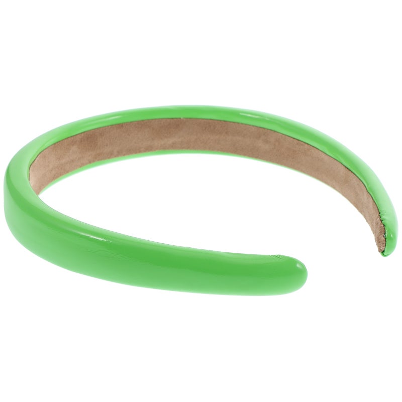 Color Wide-brimmed Headbands Non- PU Leather Hair Band Hair for Women (Green) - Image 1